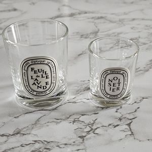 diptyque (empty) Feuille de Lavande 2.4 oz & Noisetier 1.2 oz jars